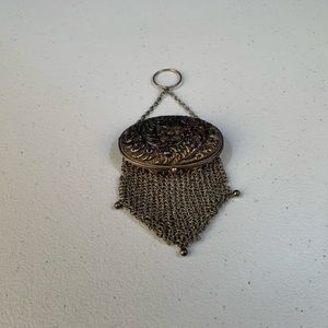 Antique sterling silver pendant purse